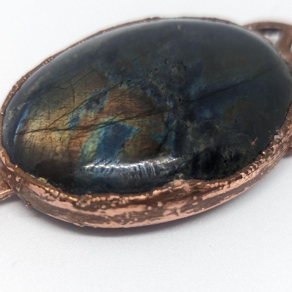 "Destined" Labradorite Key Copper Necklace - Picture 8 of 9